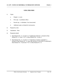 Instructions for Form CC-1375 Notice of Referral to Probation Officer - Virginia