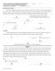 Instructions for Form DC-304 Notice, Motion and Order for Chemical Analysis of Alleged Plant Material - Virginia, Page 2