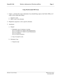 Document preview: Instructions for Form DC-324 Notice - Appearance, Waiver and Plea - Virginia