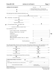 Instructions for Form DC-332 Affidavit of Surety - Virginia, Page 2