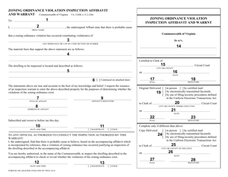 Instructions for Form DC-801 Zoning Ordinance Violation Inspection Affidavit and Warrant - Virginia, Page 2