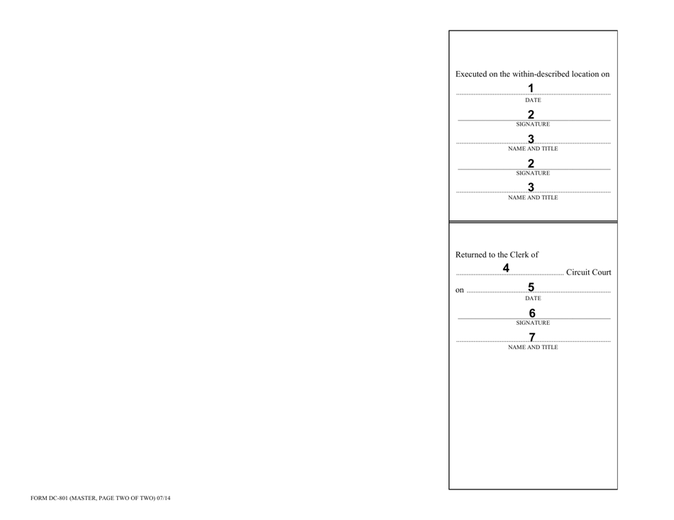 Instructions for Form DC-801 Zoning Ordinance Violation Inspection Affidavit and Warrant - Virginia, Page 4