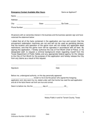 Game Room License Application - City of Fort Worth, Texas, Page 5