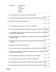 Medical Gas/Vacuum Piping Documentation Form - City of Fort Worth, Texas, Page 3
