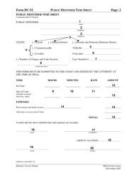Instructions for Form DC-52 Public Defender Time Sheet - Virginia, Page 2