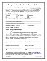 Underground Storage Tank Financial Responsibility Form - Alaska, Page 2