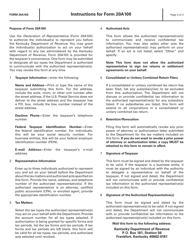 Form 20A100 Declaration of Representative - Kentucky, Page 3