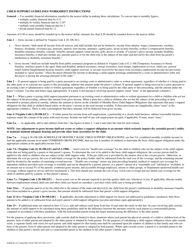 Instructions for Form DC-637 Child Support Guidelines Worksheet - Virginia, Page 4