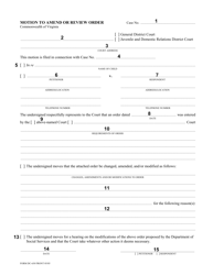 Instructions for Form DC-630 Motion to Amend or Review Order - Virginia, Page 2