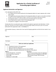 Form DR-1FA Application for a Florida Certificate of Forwarding Agent Address - Florida, Page 6