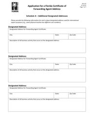 Form DR-1FA Application for a Florida Certificate of Forwarding Agent Address - Florida, Page 7