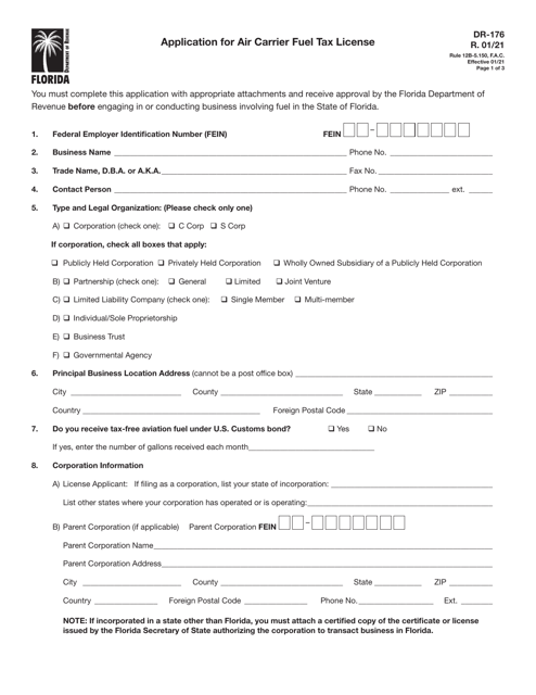 Form DR-176  Printable Pdf