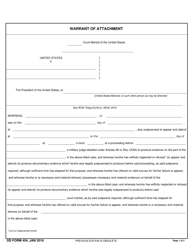 Document preview: DD Form 454 Warrant of Attachment