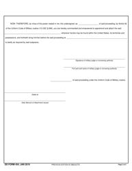 DD Form 454 Warrant of Attachment, Page 2
