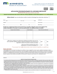 &quot;Application for Reinstatement of a Revoked Certificate&quot; - Minnesota