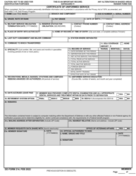DD Form 214 Certificate of Uniformed Service