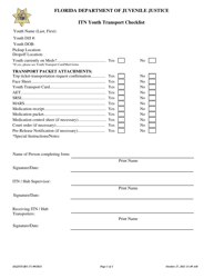 Document preview: Itn Youth Transport Checklist - Florida