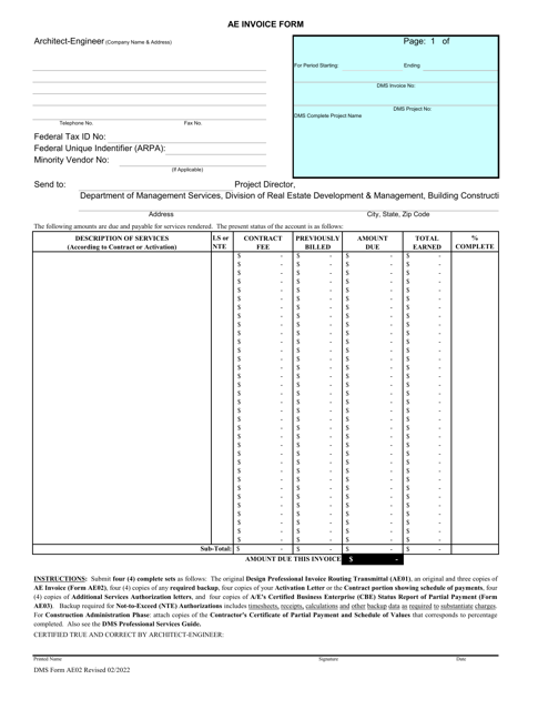 DMS Form AE02  Printable Pdf