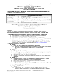 Form DBPR COSMO4-B Application for Initial License by Endorsement From Another State - Florida