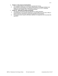 Form DBPR LA7 Maintenance Form/Status Change - Florida, Page 2