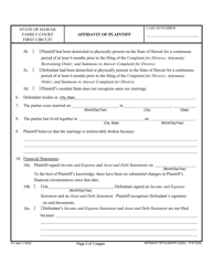 Form 1F-P-333A Affidavit of Plaintiff - Hawaii, Page 3