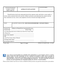 Form 1F-P-333A Affidavit of Plaintiff - Hawaii, Page 7
