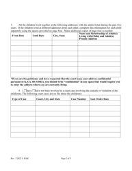 Niform Child Custody Jurisdiction and Enforcement Act (Uccjea) Affidavit - Kansas, Page 2