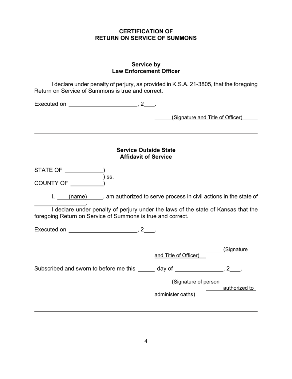 Third-Party Summons - Kansas, Page 4
