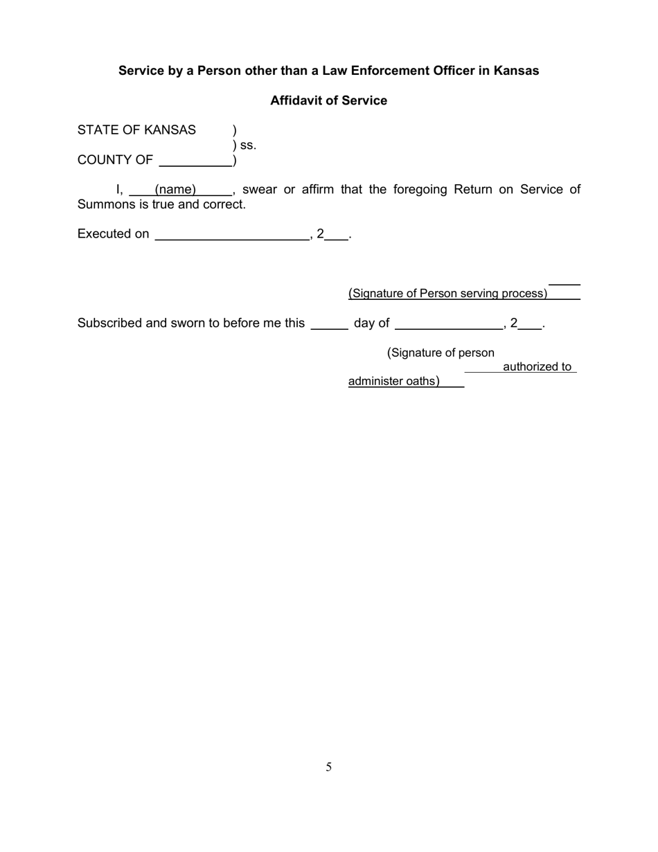 Third-Party Summons - Kansas, Page 5