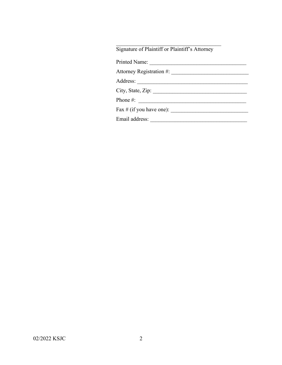 Petition (Recovery of Contractual Debt Not Secured by Lien) - Kansas, Page 2