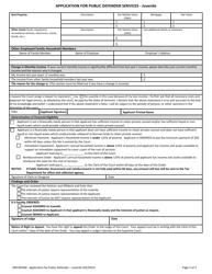 Form 400-00358J Application for Public Defender Services - Juvenile - Vermont, Page 2