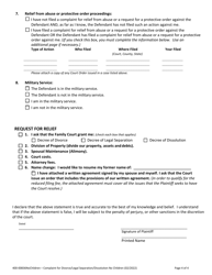 Form 400-00836 Complaint for Divorce/Legal Separation/Dissolution Without Children - Vermont, Page 4