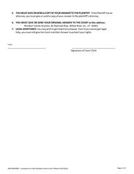 Form 400-00836NR Complaint for Non-resident Divorce - No Children - Vermont, Page 2