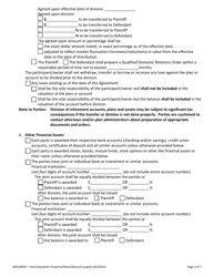 Form 400-00878 Final Stipulation - Property, Debts and Spousal Support - Vermont, Page 3