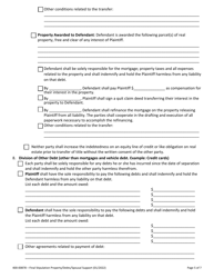 Form 400-00878 Final Stipulation - Property, Debts and Spousal Support - Vermont, Page 5