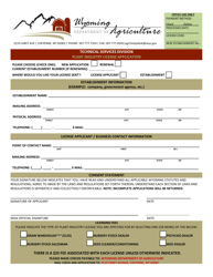 Plant Industry License Application - Wyoming