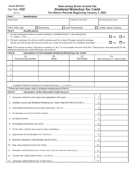 Form GIT-317 Sheltered Workshop Tax Credit - New Jersey