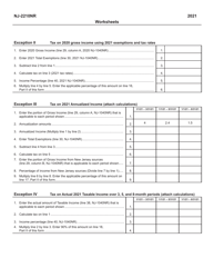 Form NJ-2210NR Underpayment of Estimated Tax by Nonresident Individuals - New Jersey, Page 2