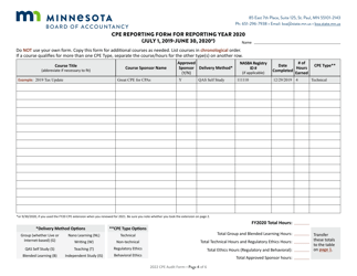 Cpe Audit Form for the Three-Year Reporting Period July 1, 2018-june 30, 2021 - Minnesota, Page 6