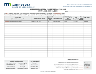 Cpe Audit Form for the Three-Year Reporting Period July 1, 2018-june 30, 2021 - Minnesota, Page 7