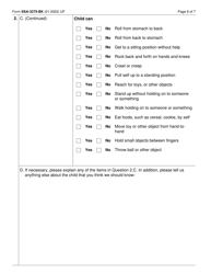 Form SSA-3375-BK Function Report - Child Birth to 1st Birthday, Page 6