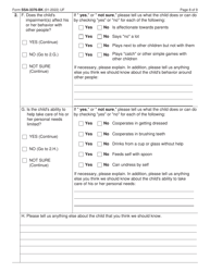 Form SSA-3376-BK Function Report - Child Age 1 to 3rd Birthday, Page 8