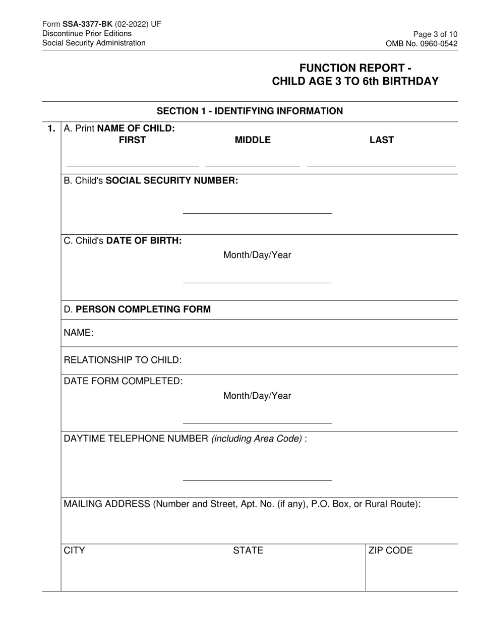 form-ssa-3377-bk-download-fillable-pdf-or-fill-online-function-report-child-age-3-to-6th