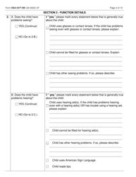 Form SSA-3377-BK Function Report - Child Age 3 to 6th Birthday, Page 4