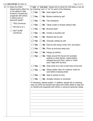 Form SSA-3378-BK Function Report - Child Age 6 to 12th Birthday, Page 10