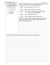 Form SSA-3378-BK Function Report - Child Age 6 to 12th Birthday, Page 11