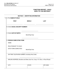 Form SSA-3378-BK Function Report - Child Age 6 to 12th Birthday, Page 3