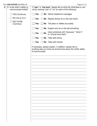 Form SSA-3378-BK Function Report - Child Age 6 to 12th Birthday, Page 6