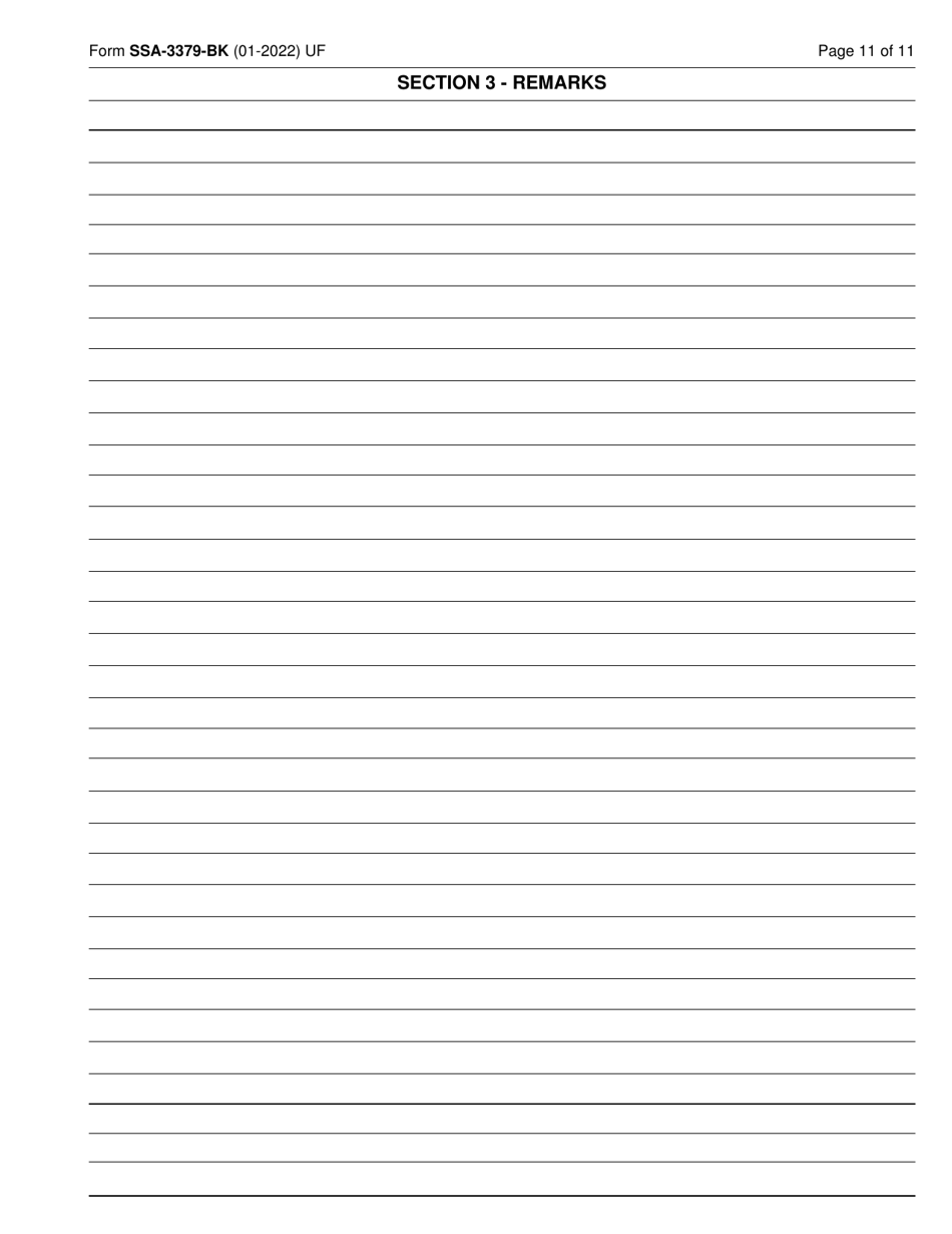 Form SSA-3379-BK Function Report - Child Age 12 to 18th Birthday, Page 11