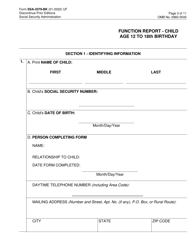Form SSA-3379-BK Function Report - Child Age 12 to 18th Birthday, Page 3
